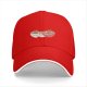Black baseball cap with two decorative ramen bowl prints
