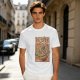 Olive T-shirt with Vintage Yokai Ramen Bowl Graphic Print