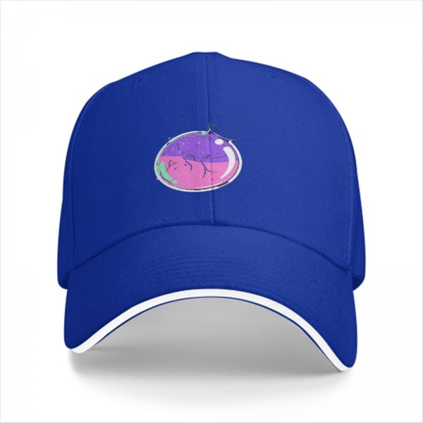 Black Baseball Cap With Colorful Bubble Cat Graphic Print