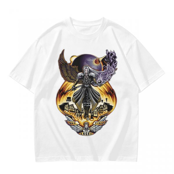 Olive T-shirt with dark fantasy winged warrior graphic print
