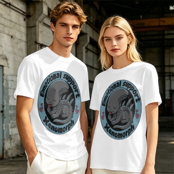 Emotional Support Xenomorph Cute Graphic T-Shirt