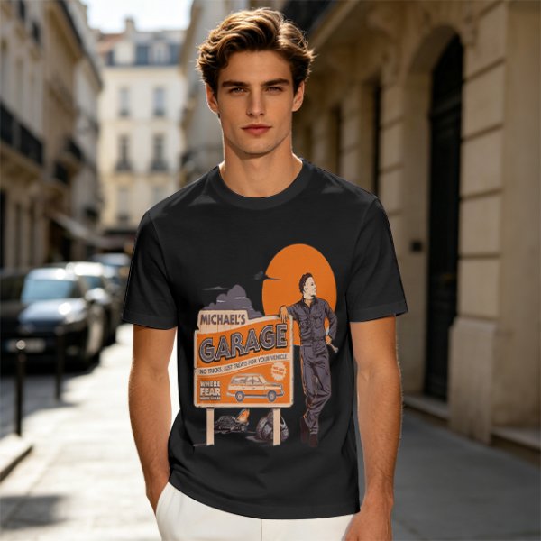 Michael's Garage Horror Themed Graphic T-Shirt
