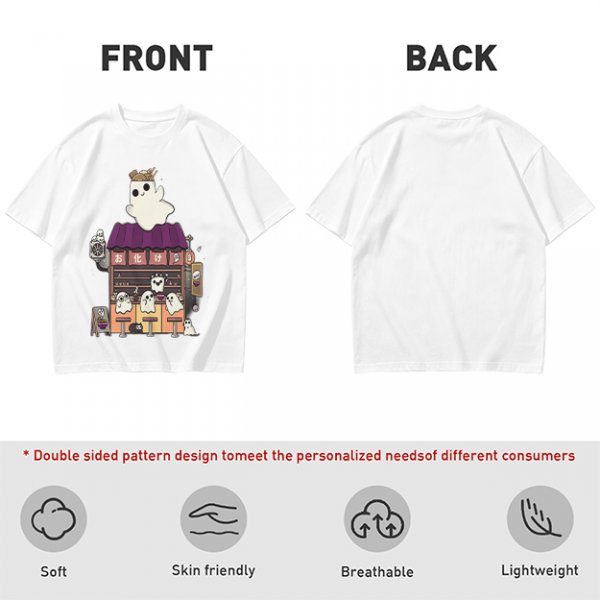 Olive T-Shirt With Ghost Ramen Shop Graphic