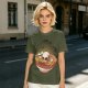 Olive T-Shirt With Skull Ramen Bowl Graphic