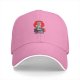 Black baseball cap with red sun and warrior graphic print