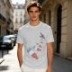Olive T-Shirt With Melting Red White Blue Popsicle Print