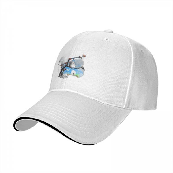 Black Baseball Cap With Whimsical Night Tree And Sheep Art Print