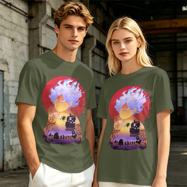Anime Gear 5 Character Graphic T-Shirt With Sunset Scene