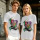 Olive T-shirt with Halloween Jack-o'-lantern Warrior Graphic