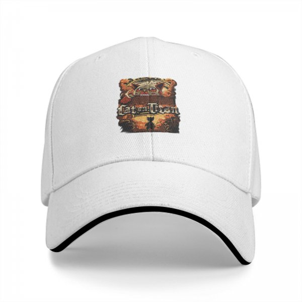 Black baseball cap with Cat on Titan themed graphic print