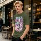 Olive t-shirt with dinosaur chef and cute character cooking graphic