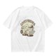 Olive green graphic t-shirt with good friends donut and coffee print