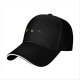 Black Baseball Cap With Small Beer And Drink Motif Embroidery