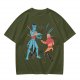 Olive T-shirt with Avatar Na'vi and Aang Pointing Meme Art