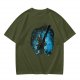 Olive T-Shirt With Galaxy Guitar Player Graphic Print