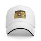 Black baseball cap with cartoon bear costume character in fiery cave print