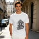 Olive green graphic t-shirt with horror ice cream themed print