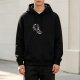 Black hoodie with a cute space cat graphic design