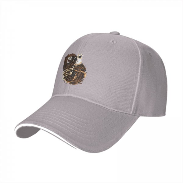 Black baseball cap with 'Enjoy Your Monday' grim reaper coffee graphic