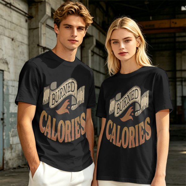 Olive Green Graphic T-Shirt with Burned Calories Print