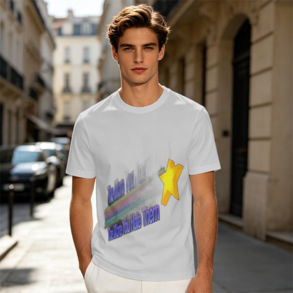 Olive Graphic T-Shirt With Star And Rainbow Text Design
