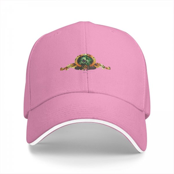 Black Baseball Cap With Golden Emblem Print