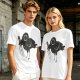 Olive T-Shirt With Dark Crow Holding Knife Graphic Print