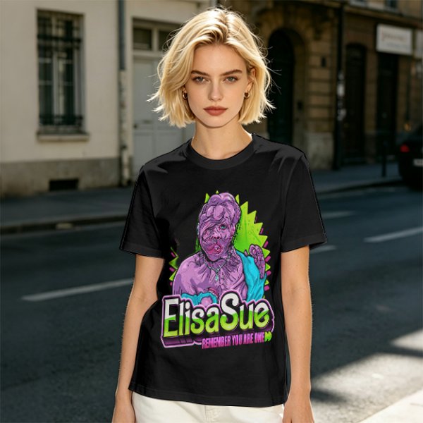 Olive Graphic T-Shirt With ElisaSue Artwork And Slogan