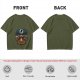 Oversized Army Green T-Shirt With Funny Tech Campfire Graphic