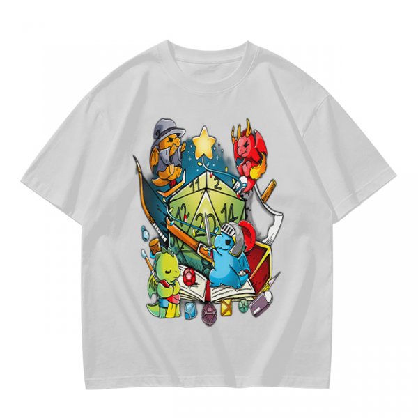 Dungeons and Dragons Cute Dragon Characters D20 T-Shirt Design