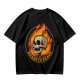 Olive T-Shirt With Roast In Peace Flaming Skull Graphic