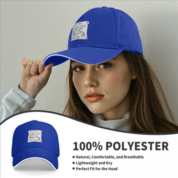 Black baseball cap with funny Santa note print about gift delays