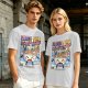 Olive green t-shirt with ramen monster anime graphic print