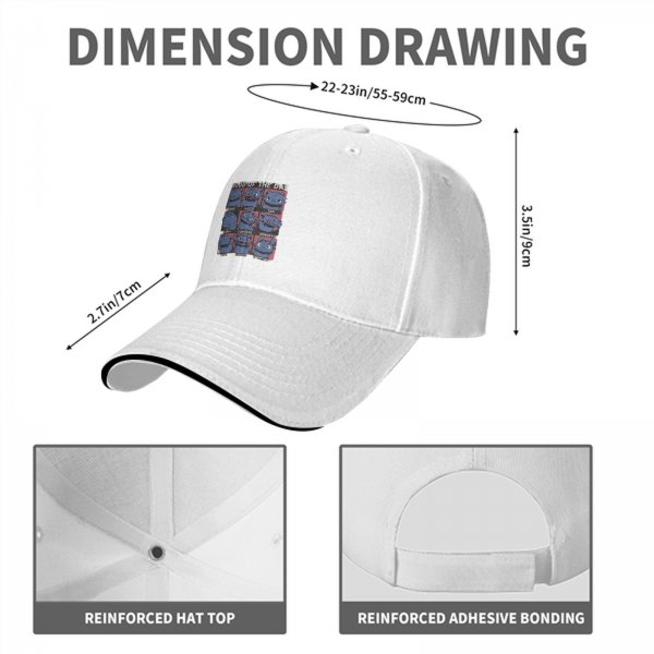 Black baseball cap with 'Mood of the Day' dragon emotion grid print