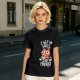 Olive t-shirt with funny cat coffee early morning quote