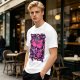 Olive T-shirt with playful bear-fruit graphic print