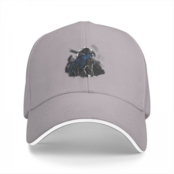 Black Baseball Cap With Dark Fantasy Knight Warrior Print