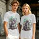 Olive T-Shirt With Magical Creature Group Art Print