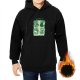 Black hoodie with frog graphic and 'Man I Love Frogs' text print