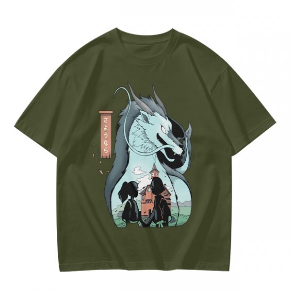 Anime Dragon and Girl Graphic Tee for Fantasy Fans