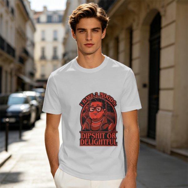 Olive Graphic T-Shirt With 'I Have 2 Moods: Dipshit Or Delightful' Print