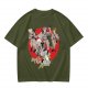 Olive T-shirt with Ghostbusters parody female character graphic print