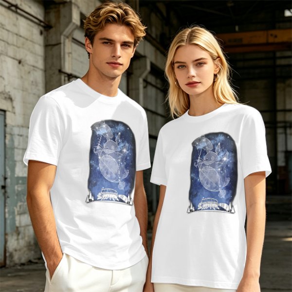 Olive T-Shirt With Constellation Totoro Starry Night Print