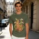 Olive T-Shirt With Japanese Ramen Dragon Artwork