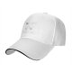 Black baseball cap with white trim on the brim
