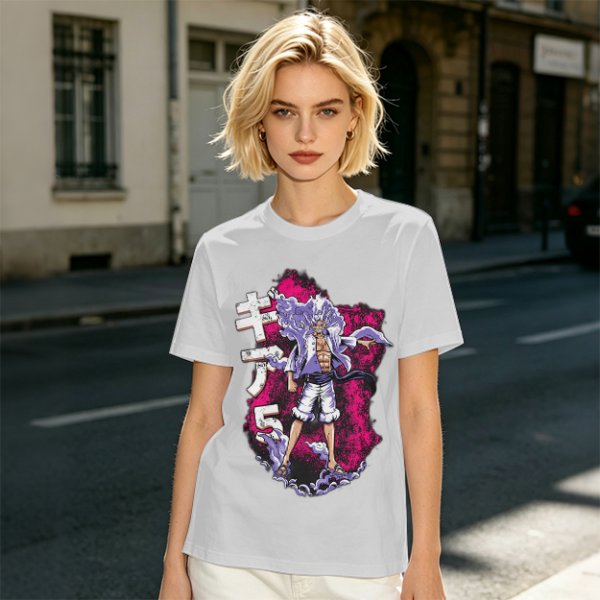 One Piece Gear 5 Luffy Graphic Olive T-Shirt