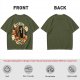 Olive Halloween T-Shirt with Get In Loser Coffin Ghost Floral Art
