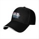 Black baseball cap with cat painting art design