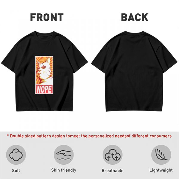 Olive Green T-Shirt With Grumpy Cat 'NOPE' Propaganda Print