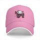 Black Baseball Cap With Cute Skull Cat Ice Cream Graphic